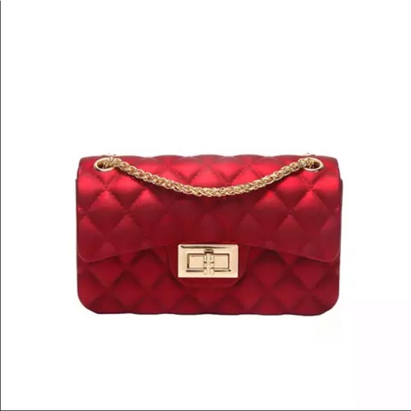 🌹RED🌹QUILTED  Jelly Crossbody/Shoulder Bag NWT🏷 - Picture 2 of 15
